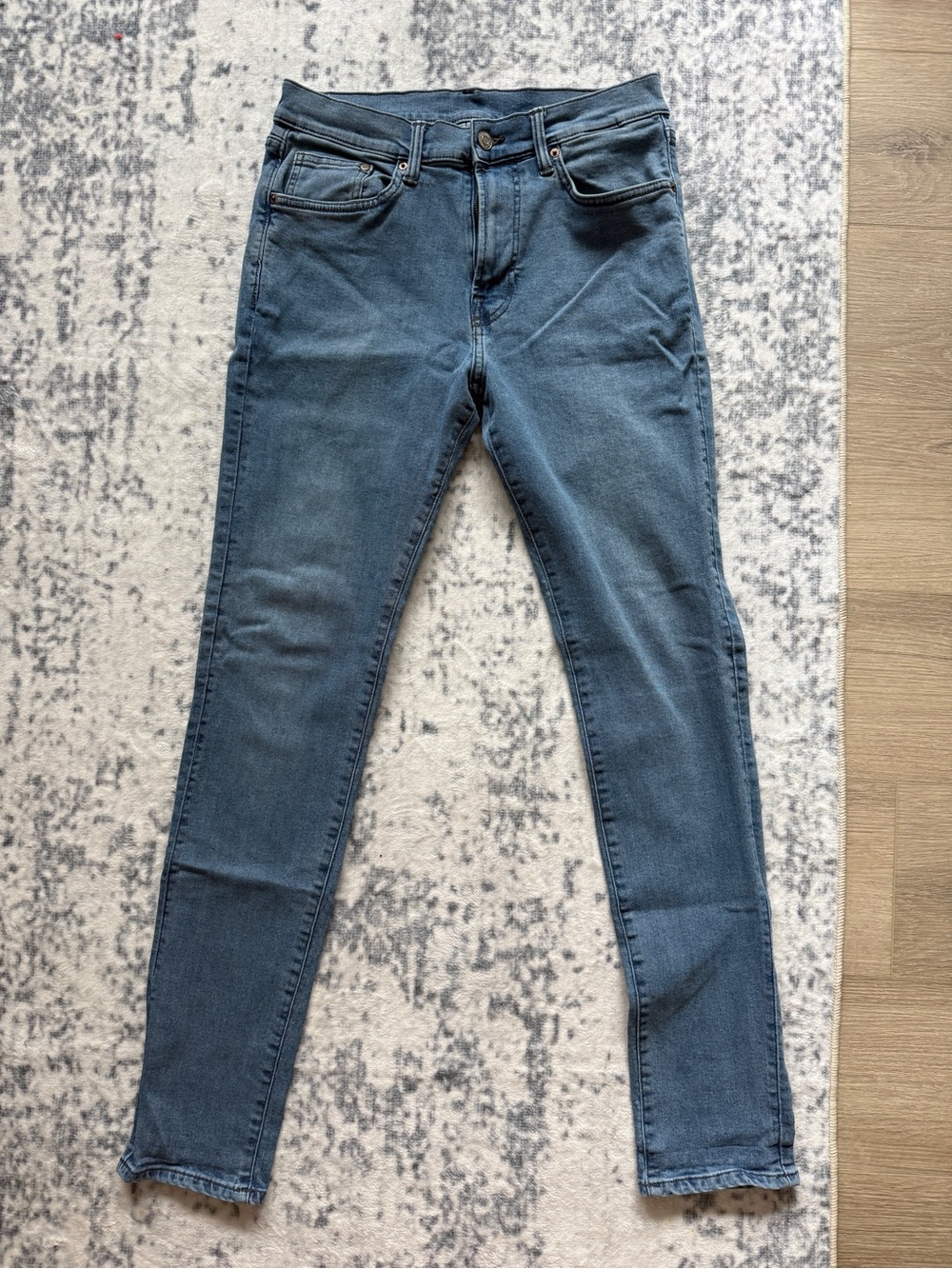 Men’s Skinny Jeans in Washed Blue - Stretch Denim